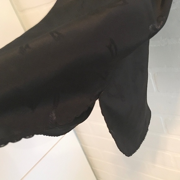 Vintage Cami Satin Black Bow print Iridescent Dark romantic S - Picture 6 of 11